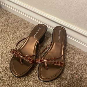 Pierre Dumas Brown Wedge Sandals